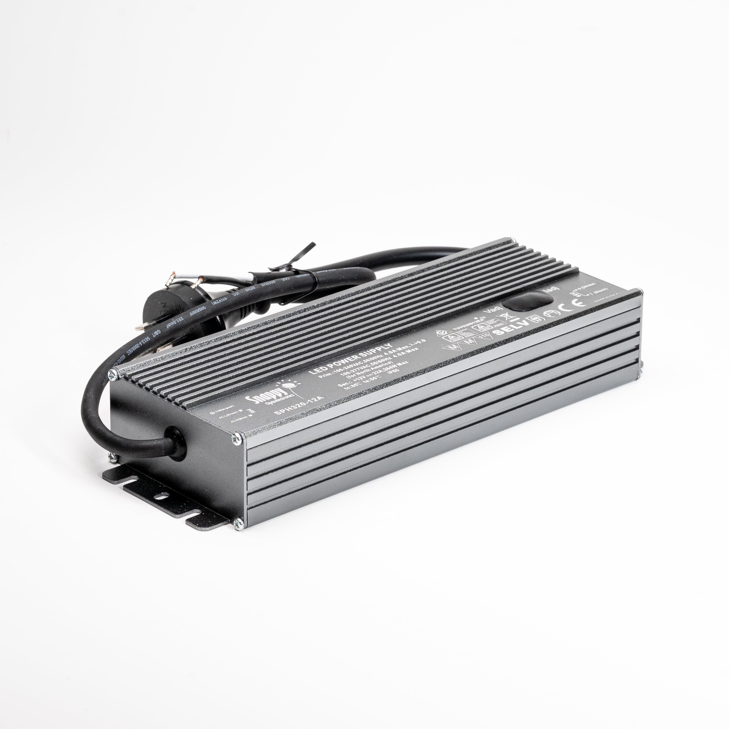 LED Power Supply (24V IP67 320W DC Driver with Flex and Plug)