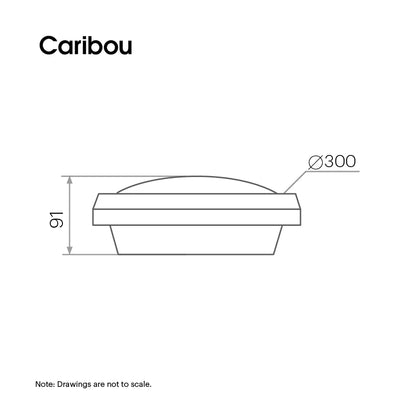 CARIBOU CAPRI LED 240V SURFACE MOUNTED EXTERIOR LED BUNKER IP65, INTEGRAL LED DRIVER &amp; 3000K LED