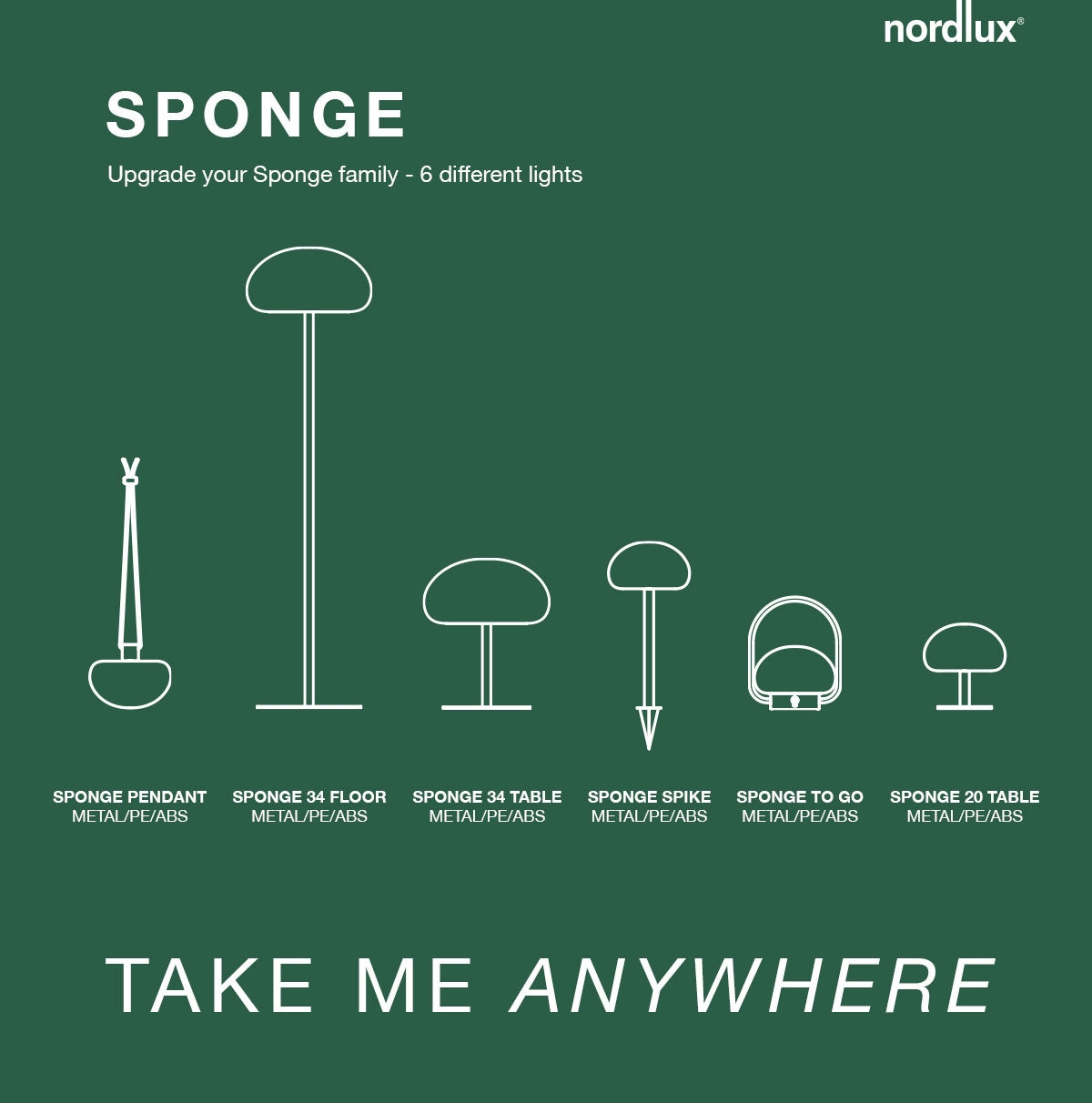 Sponge 20 Portable Spike Lamp | Black &amp; White