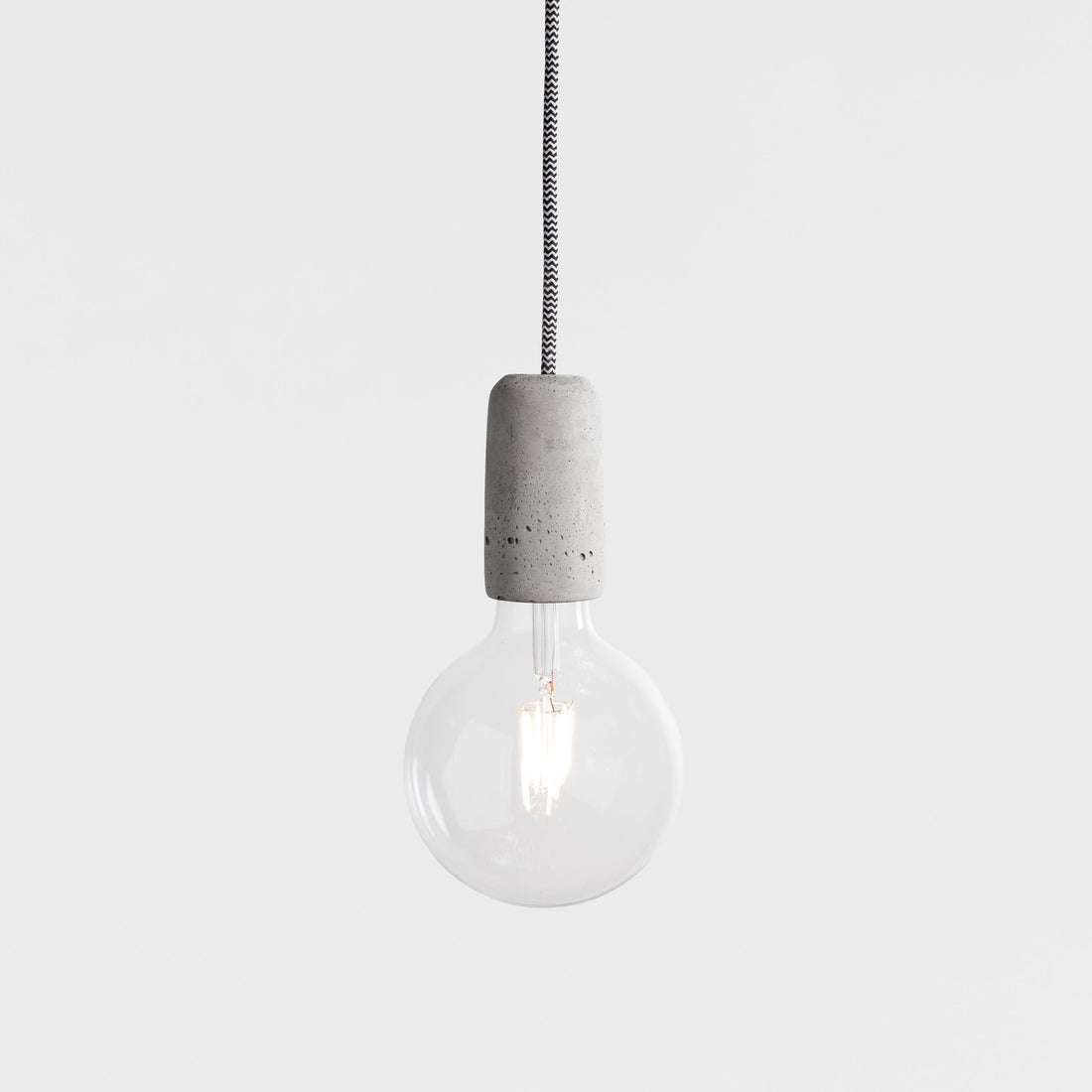 240V Concrete Pendant LED Light with Naked Bulb