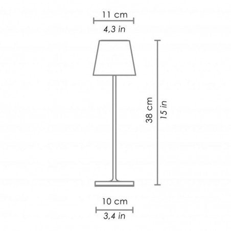 Poldina Rechargeable Table Lamp LED 2.2w 154lm 3000k in White or Corten Fixture